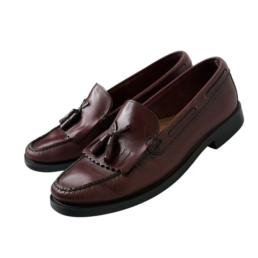 Bass Weejuns Loafers Womens 7.5M Burgundy Marietta II Tassel Kiltie Leather Shoe